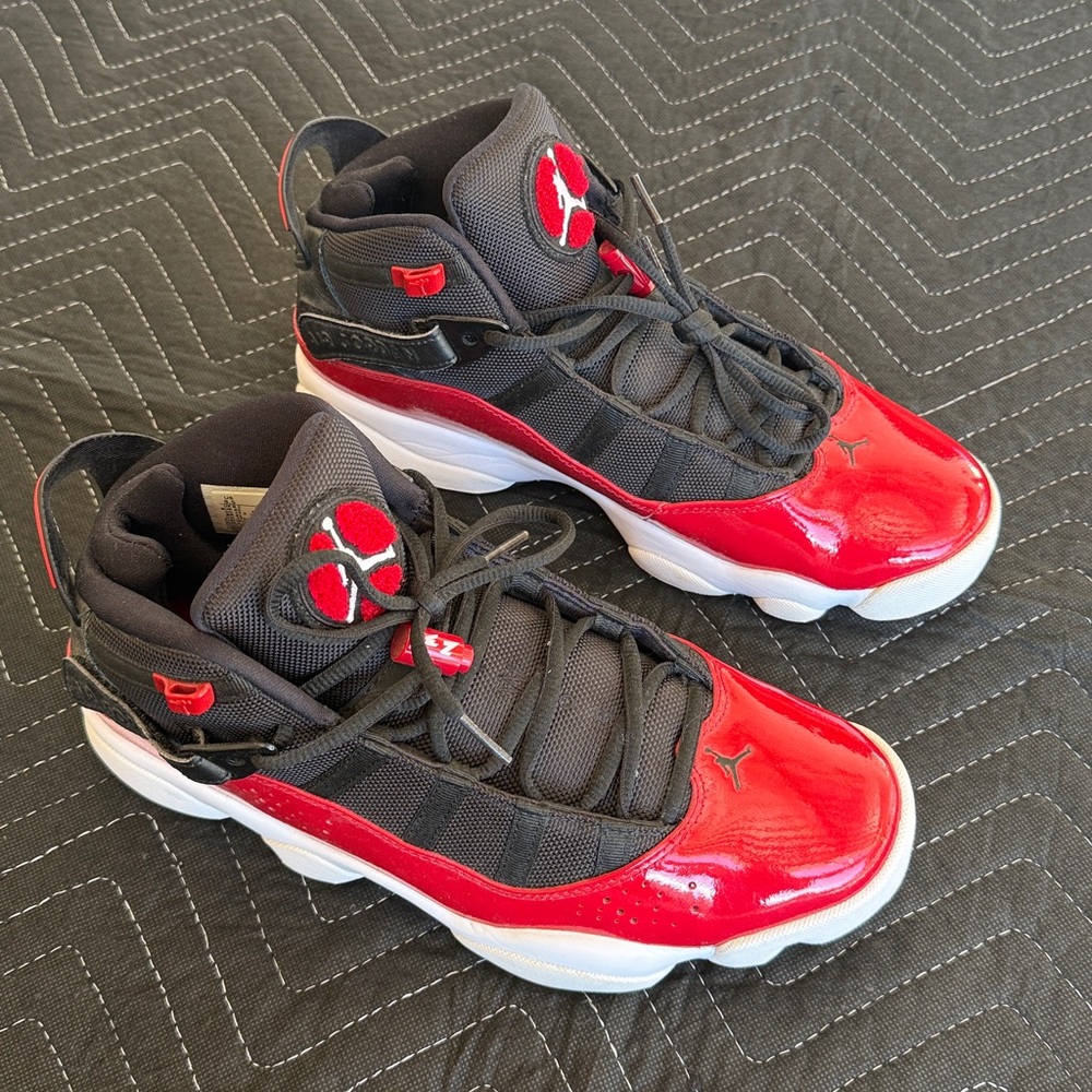Nike Air Jordan 6 Rings Fitness Red Black White Men Size 9.5 Sneakers